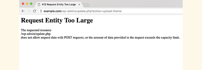 63 个最常见的 WordPress 错误及解决方法 413requestentitytoolong20251114_ -34