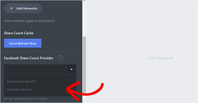 如何在 WordPress 中添加社交分享按钮（4 种简单方法） choose-sharedcount-as-share-count20251114_ -37