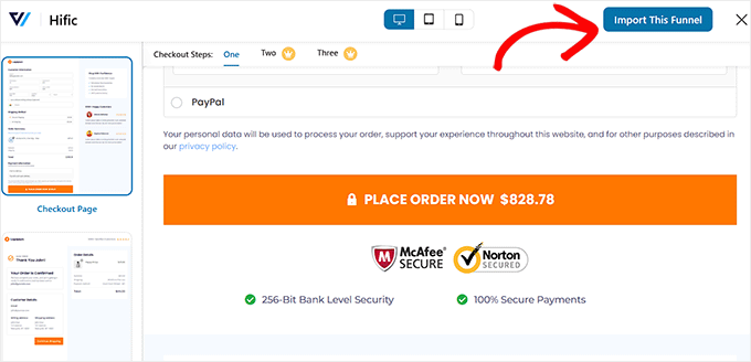 如何在 WordPress 的结账页面添加信任徽章（并提升销量） click-import-this-funnel-button20251109_ -27