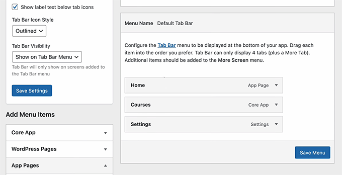 WordPress网站转换成了移动应用——以下是我学到的经验 configure-top-bar-menu20251114_ -54