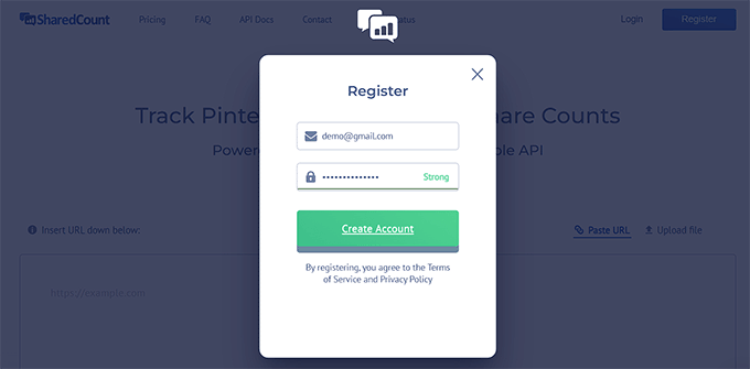 如何在 WordPress 中添加社交分享按钮（4 种简单方法） create-account-on-sharecount-120251114_ -38