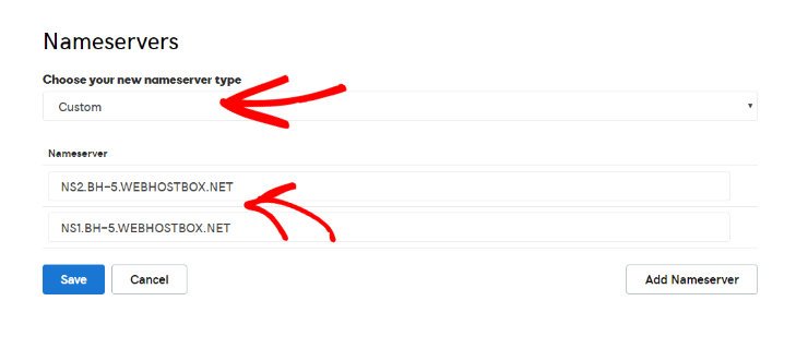 如何将 GoDaddy 网站构建器网站迁移到 WordPress custom-nameservers20251123_ -10