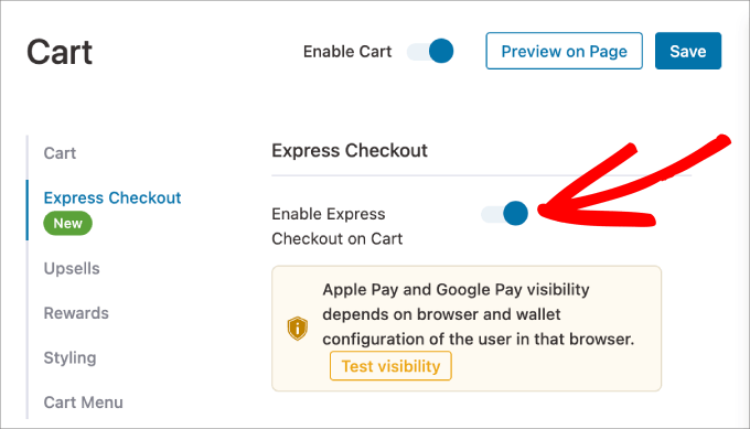 我举办了一场 WooCommerce 限时抢购活动——以下是我的 10 个专家建议 enable-express-checkout-on-cart20251114_ -11