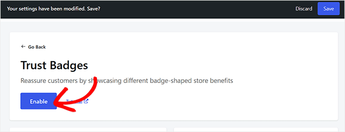 如何在 WordPress 的结账页面添加信任徽章（并提升销量） enable-trust-badges-module-in-merchant20251109_ -23