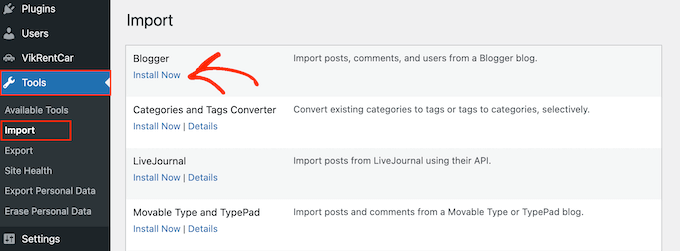 如何在不损失谷歌排名的情况下从 Blogger 切换到 WordPress installing-blogger-importer20251108_ -4