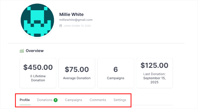 我只用了15分钟就在WordPress上创建了一个捐赠者门户网站（无需任何编码） live-charitable-givingportal-navigation20251109_ -17