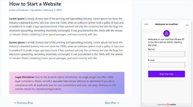 如何提升 WordPress 用户体验（13 个实用技巧） livechat-greeting20251109_ -27