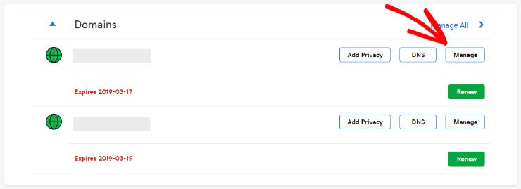 如何将 GoDaddy 网站构建器网站迁移到 WordPress manage-domain-godaddy20251123_ -7
