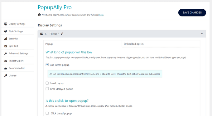 2025 年 5 款最佳 WordPress 弹出窗口插件（性能对比） popup-ally-settings20251107_ -16