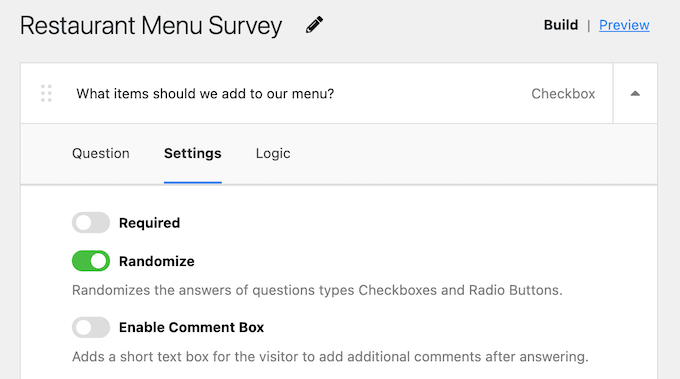 UserFeedback 评测：它是否是适合您的调查插件？ randomizing-answers-feedback20251114_ -14
