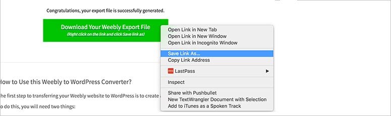 如何将您的网站从 Weebly 迁移到 WordPress savelinkas20251123_ -5