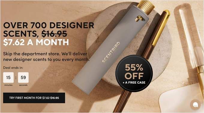我举办了一场 WooCommerce 限时抢购活动——以下是我的 10 个专家建议 scentbird-min20251114_ -3
