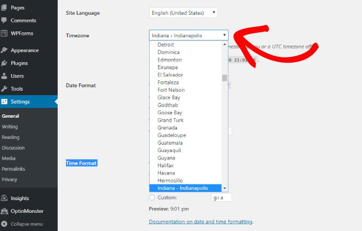 快速搭建 WordPress 网站（5 个简单步骤）如何从零开始制作网站 timezone-wordpress20251123_ -36