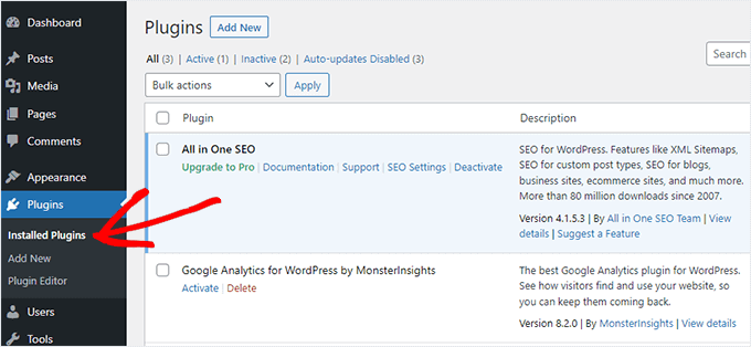 更换 WordPress 主题前必须做的 13 件事 wordpress-dashboard-installed-plugins-menu20251114_ -7