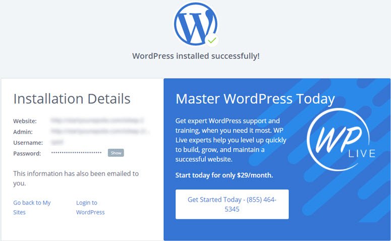 如何从 Blogger 迁移到 WordPress（无需停机） wordpress-installation-successful20251123_-1 -11
