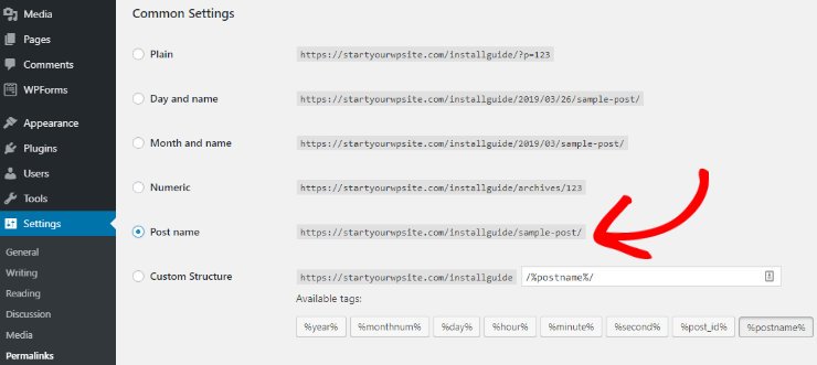 快速搭建 WordPress 网站（5 个简单步骤）如何从零开始制作网站 wordpress-permalinks20251123_ -34