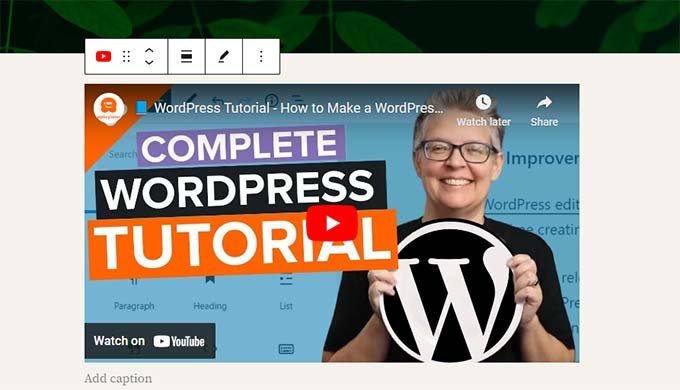 如何使用 WordPress 区块编辑器（Gutenberg 教程） youtube-block20251114_ -34