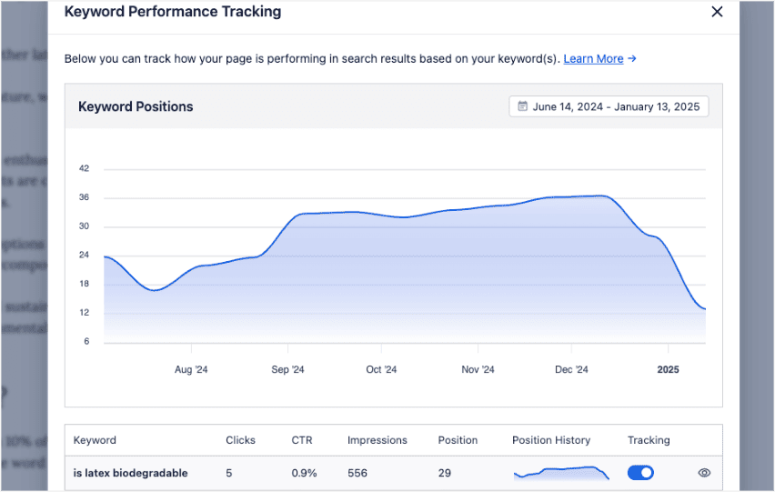 2025 年 WooCommerce SEO：如何大规模管理商店产品属性 aioseo-keyword-rank-tracker-individual-tracking20251201_ -26