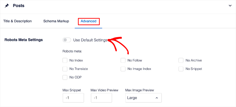 2025 年 WooCommerce SEO：如何大规模管理商店产品属性 aioseo-robots-meta-settings-for-posts-in-search-appearance20251201_ -10
