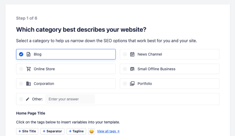 如何在2分钟内创建WordPress XML站点地图 aioseo-wizard-choose-type-of-website20251201_ -7