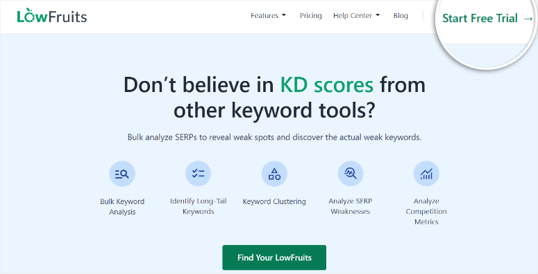 LowFruits评测：功能强大的关键词研究工具SEO工具 lowfruits-free-trail20251201_ -3