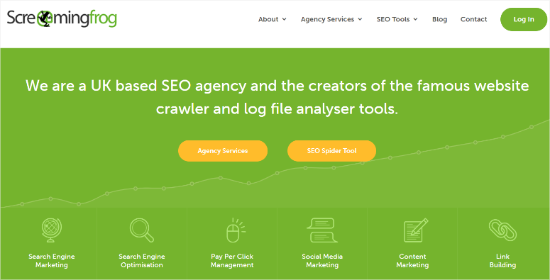 2025 年 7 款以上最佳电子商务网站 SEO 工具 screaming-frog-homepage20251201_ -17