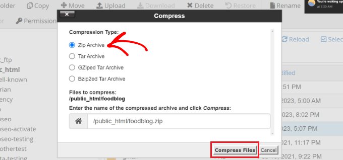 如何备份您的 WordPress 网站（终极指南） select-zip-archive-and-compress20251201_ -41