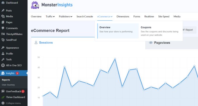 WooCommerce 限时抢购活动——以下是我的 10 个专家建议 view-ecommerce-report-in-monsterinsights20251210_ -3